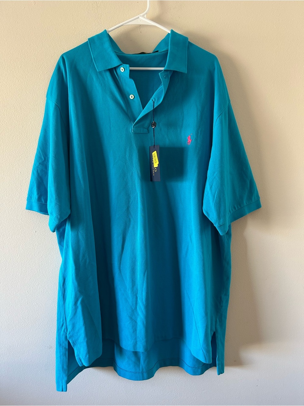 Polo by Ralph Lauren Teal Blue Short-Sleeve Polo with Pink Pony